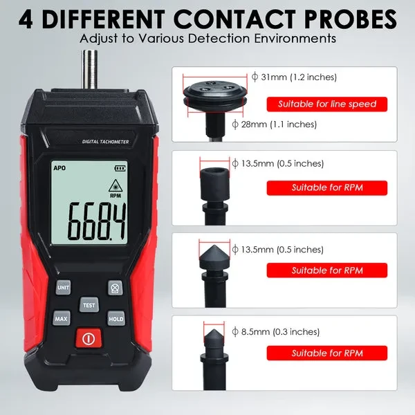 Portable 2-in-1 Tachometer with Noncontact Laser Photo Sensor - Image 4