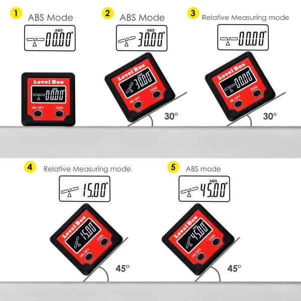 Angle Finder Bevel Box/Inclinometer Level Gauge Protractor Magnetic - Image 9