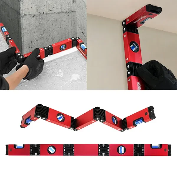 Foldable Angle Finder Spirit Level Ruler 28-Inch Multi-Angle - Image 2