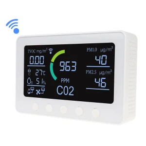 Smart Indoor Air Quality Monitor, CO2, TVOC, Humidity, Temperature