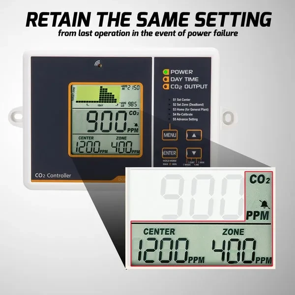 CO2 Controller & Monitor, Auto Detect Day/Night for Carbon Dioxide - Image 10