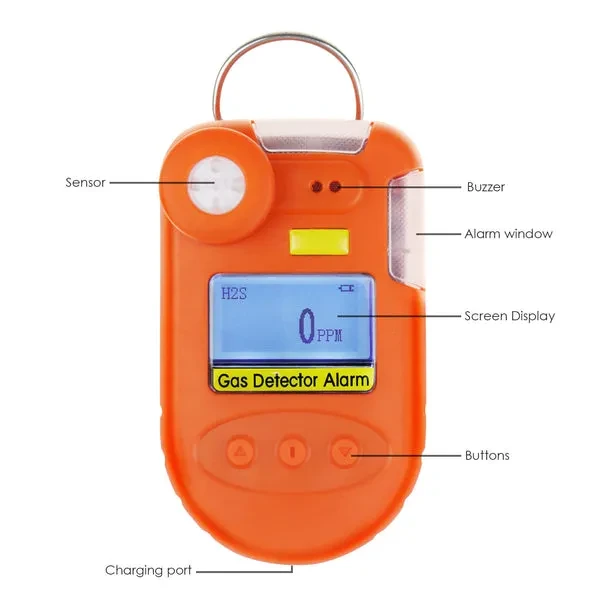 Portable Hydrogen Sulfide Gas Detector (H₂S) 1500 Record Alarm - Image 5