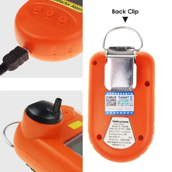 Portable Hydrogen Sulfide Gas Detector (H₂S) 1500 Record Alarm - Image 6
