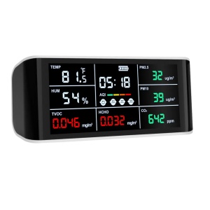 9-in-1 Indoor Air Quality Meter with CO2 and Formaldehyde Monitor