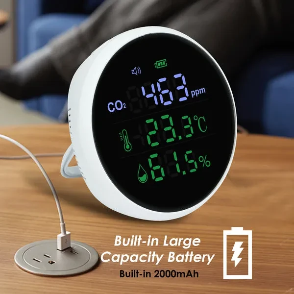 Wall-Mount Indoor Air Quality Monitor with CO2 Detection - Image 2