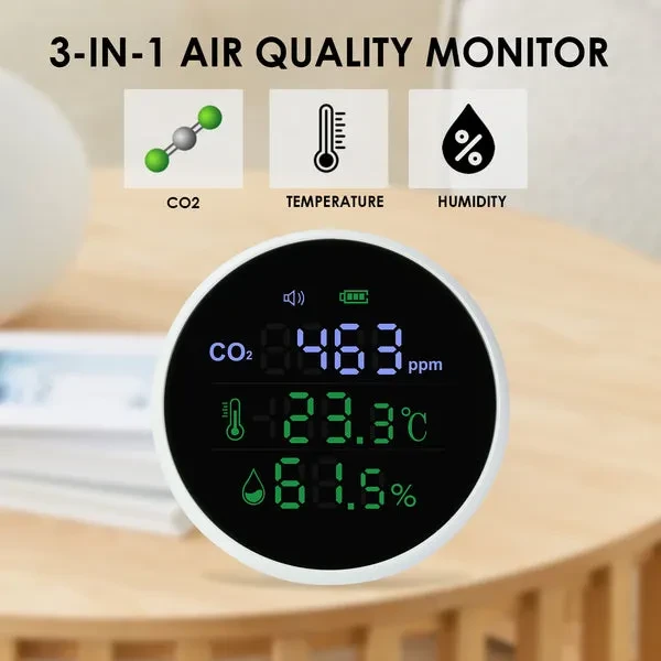 Wall-Mount Indoor Air Quality Monitor with CO2 Detection - Image 5