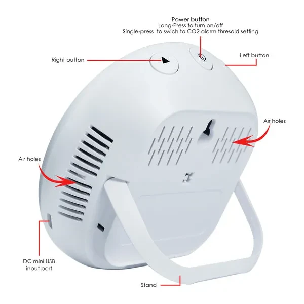 Wall-Mount Indoor Air Quality Monitor with CO2 Detection - Image 6