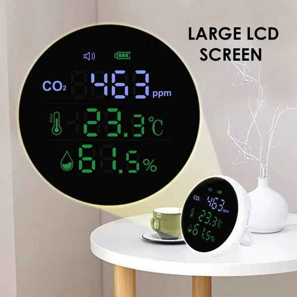 Wall-Mount Indoor Air Quality Monitor with CO2 Detection - Image 7