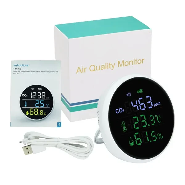 Wall-Mount Indoor Air Quality Monitor with CO2 Detection - Image 8