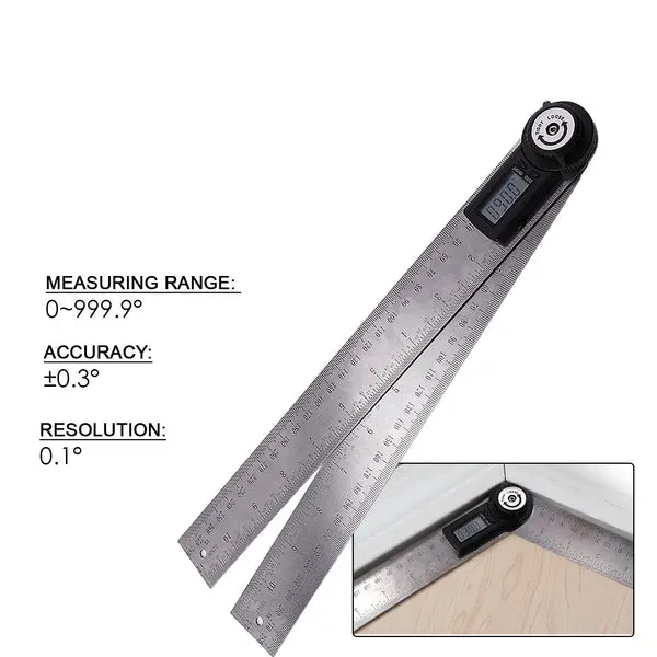 Digital 2-in-1 Angle Finder Meter/Protractor Ruler, 360° 600mm - Image 11