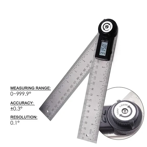 Digital 2-in-1 Angle Finder Meter/Protractor Ruler, 360° 400mm - Image 10