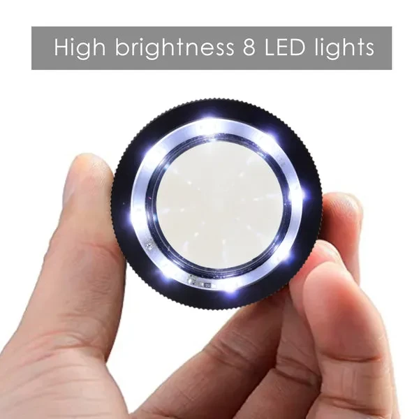 Magnifier Loupe with 10x Magnification, 8 LED Lights, 20x Scale +4 Reticles - Image 6