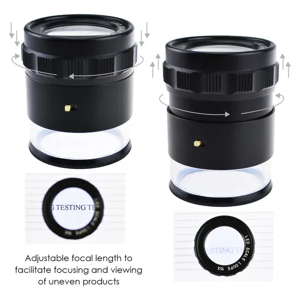 Magnifier Loupe with 10x Magnification, 8 LED Lights, 20x Scale +4 Reticles - Image 4