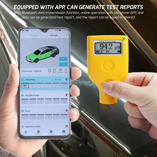 Paint Thickness Meter Mil Coating Depth Gauge Tester with Fe/N - Image 2