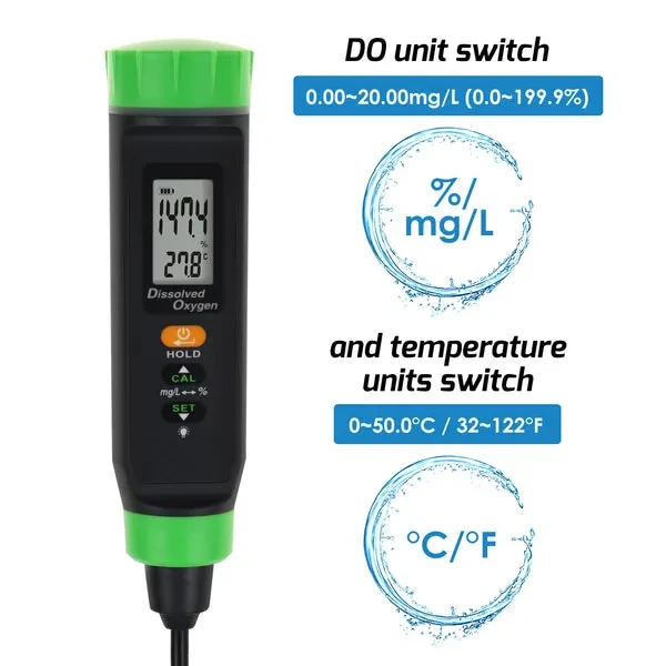 Digital Rechargeable DO Meter Dissolved Oxygen Tester with Floating Probe - Image 10