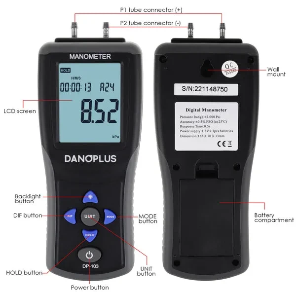 Digital Manometer for Air and Gas Pressure Measurement - Image 6