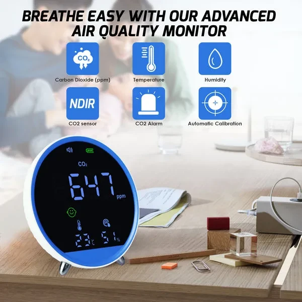 CO2 Monitor for Indoor Air Quality with Temperature Display - Image 8