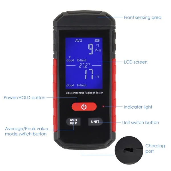 Handheld EMF Meter Electromagnetic Radiation Detector (5Hz~3.5G) - Image 6