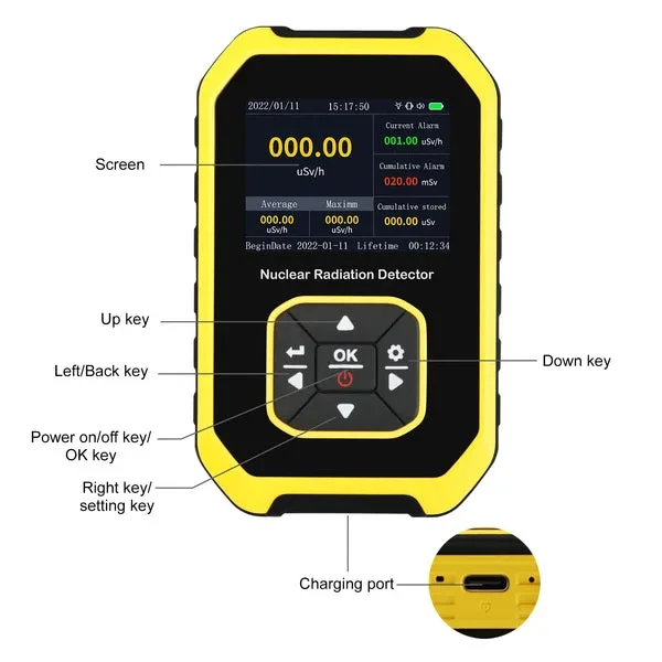 Geiger Counter Nuclear Radiation Detector Handheld Dosimeter - Image 6