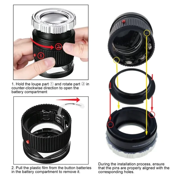 Scale Loupe Magnifier with LED and UV Illumination (10x Magnification) - Image 3