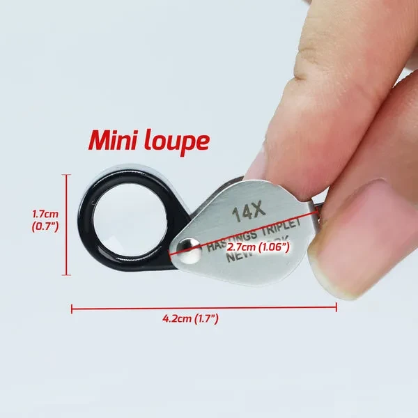 Jewelry Mini Loupe with Hasting Optical Glass (14x Magnification) - Image 6