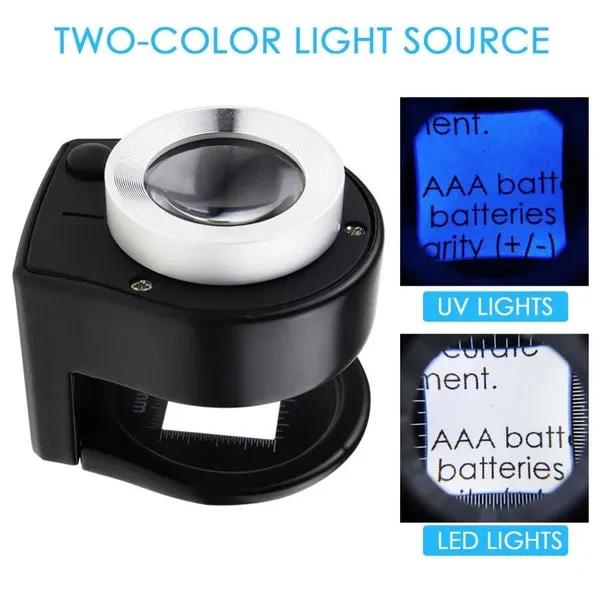 Jewelers Magnifying Glass with 30x Magnification and Lights - Image 3
