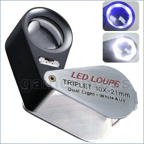 Jeweler Loupe with LED & UV Light (10X, 21mm) - Image 8