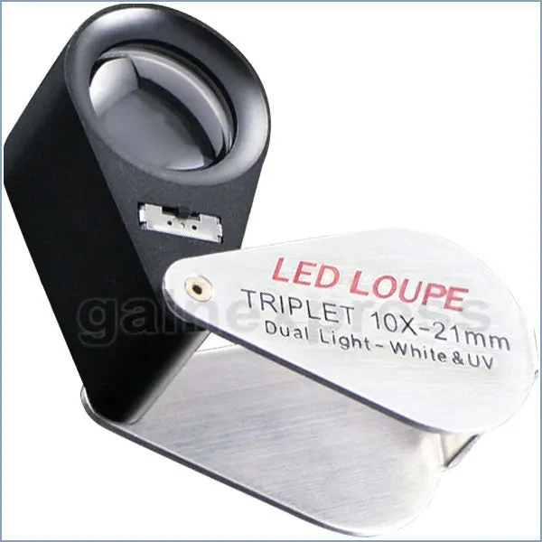 Jeweler Loupe with LED & UV Light (10X, 21mm) - Image 9