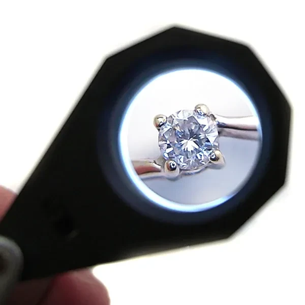 Mini 10X Jeweler Loupe Magnifier with 6 LED Light, 21mm Lens - Image 2