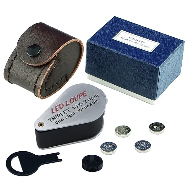 Jeweler Loupe with LED & UV Light (10X, 21mm) - Image 5