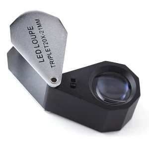 Jeweler Loupe Magnifier with 20X Magnification and LED Light