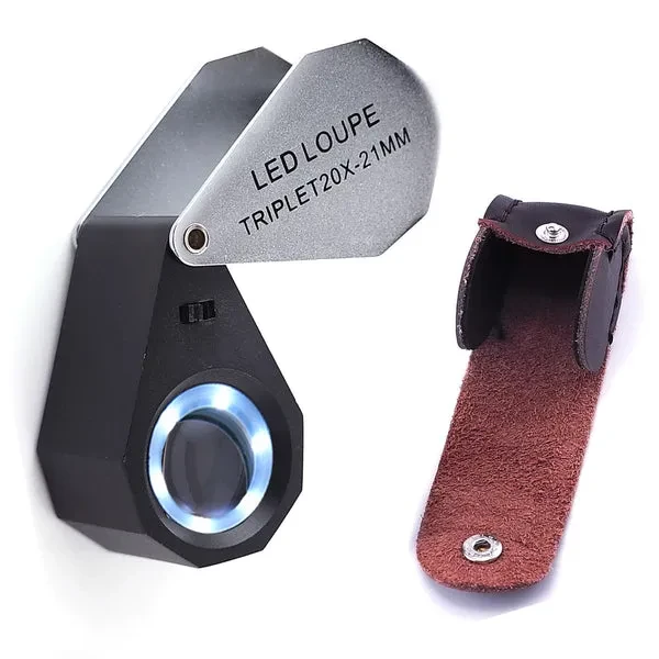 Jeweler Loupe Magnifier with 20X Magnification and LED Light - Image 2