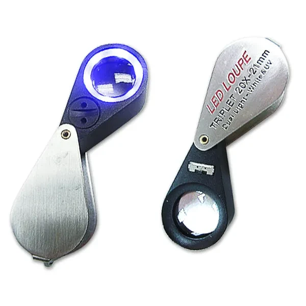 Jeweler Loupe with LED & UV Light (20X, 21mm)
