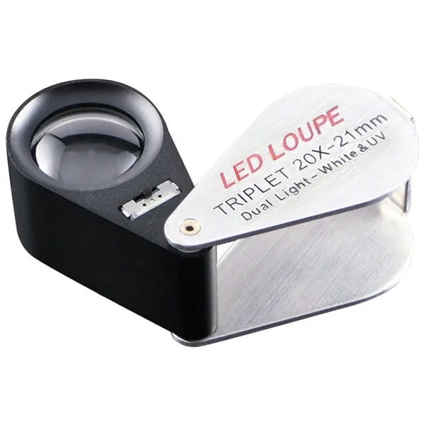 Jeweler Loupe with LED & UV Light (20X, 21mm) - Image 3