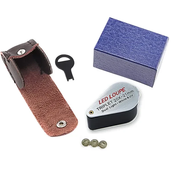 Jeweler Loupe with LED & UV Light (20X, 21mm) - Image 5
