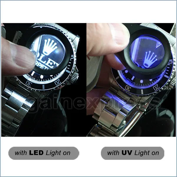Mini 30X Jeweler Loupe with LED and UV Light, 21mm Lens - Image 2