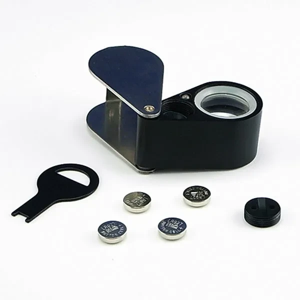 Mini 30X Jeweler Loupe with LED and UV Light, 21mm Lens - Image 3