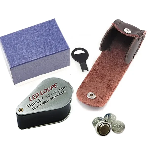 Mini 30X Jeweler Loupe with LED and UV Light, 21mm Lens - Image 7