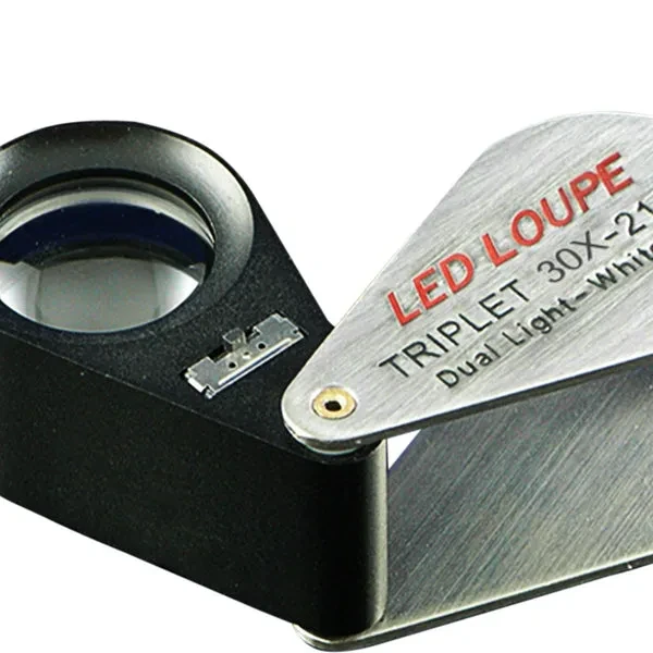 Mini 30X Jeweler Loupe with LED and UV Light, 21mm Lens - Image 8