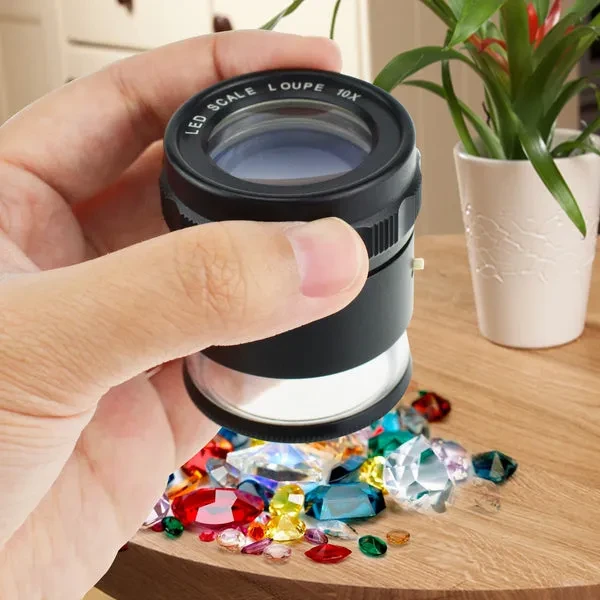 Magnifier Scale Loupe 10x Magnification with 8 LED Light 20mm - Image 9
