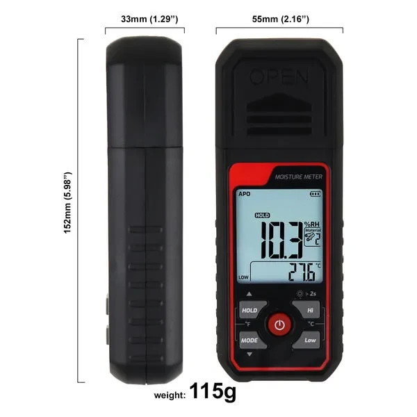 Handheld Pin Type Moisture Meter with Visual Humidity Detection - Image 3