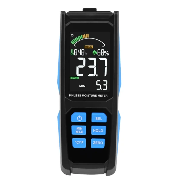 Non-Destructive Digital Moisture Meter with Colored LCD Screen