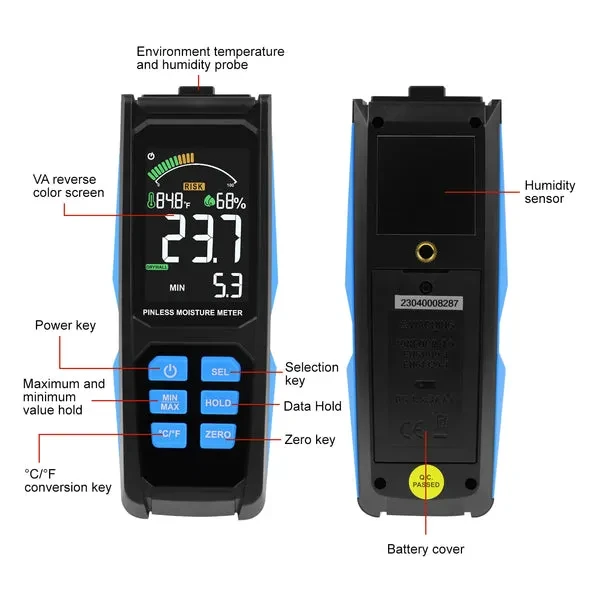Non-Destructive Digital Moisture Meter with Colored LCD Screen - Image 6