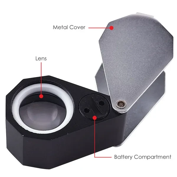Jeweler Loupe Magnifier with 20X Magnification and LED Light - Image 7