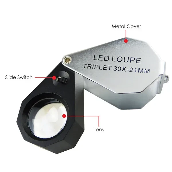 Jeweler Loupe with LED Light (30X, 21mm) - Image 14