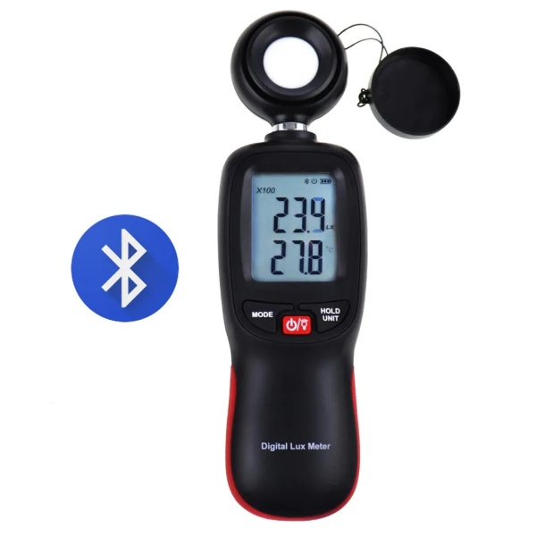 Handheld Light Meter with Bluetooth for Digital Illuminance and Lumens