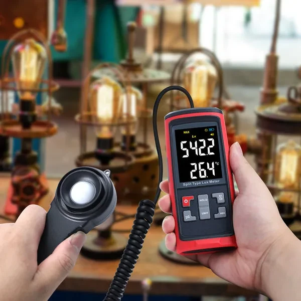Split Type Digital Light Lux Meter with Temperature Measurement - Image 2