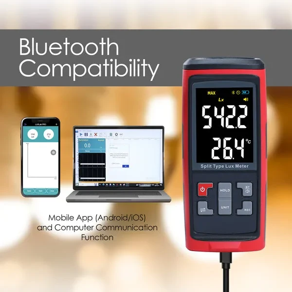 Split Type Digital Light Lux Meter with Temperature Measurement - Image 3