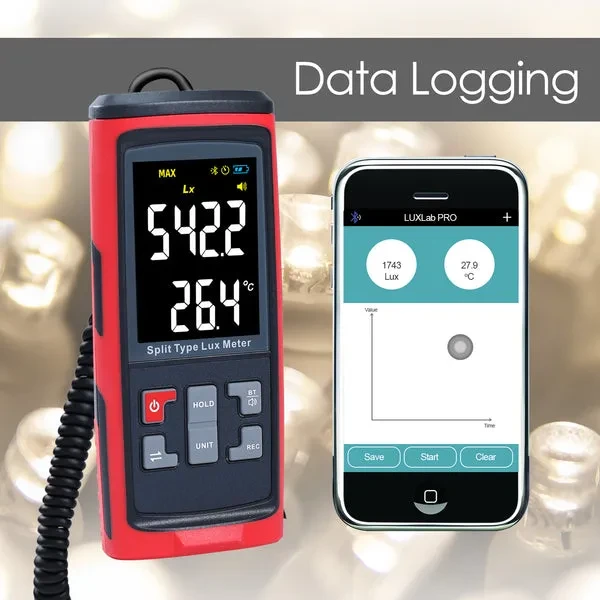 Split Type Digital Light Lux Meter with Temperature Measurement - Image 4