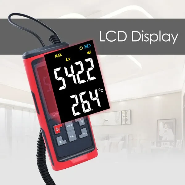 Split Type Digital Light Lux Meter with Temperature Measurement - Image 5